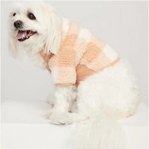 Rib-Panel Gingham Sherpa Pet Jacket